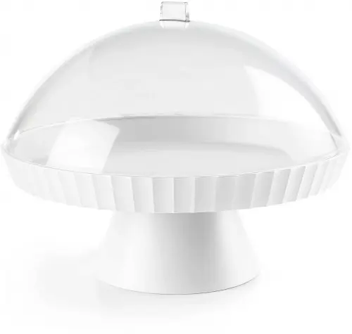 AGORA Patera do ciasta z pokrywą i łopatką krystaliczny biały / BLIM PLUS