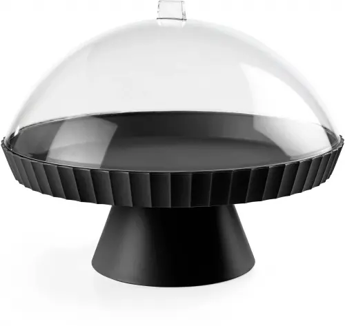 AGORA Patera do ciasta z pokrywą i łopatką karbon / BLIM PLUS