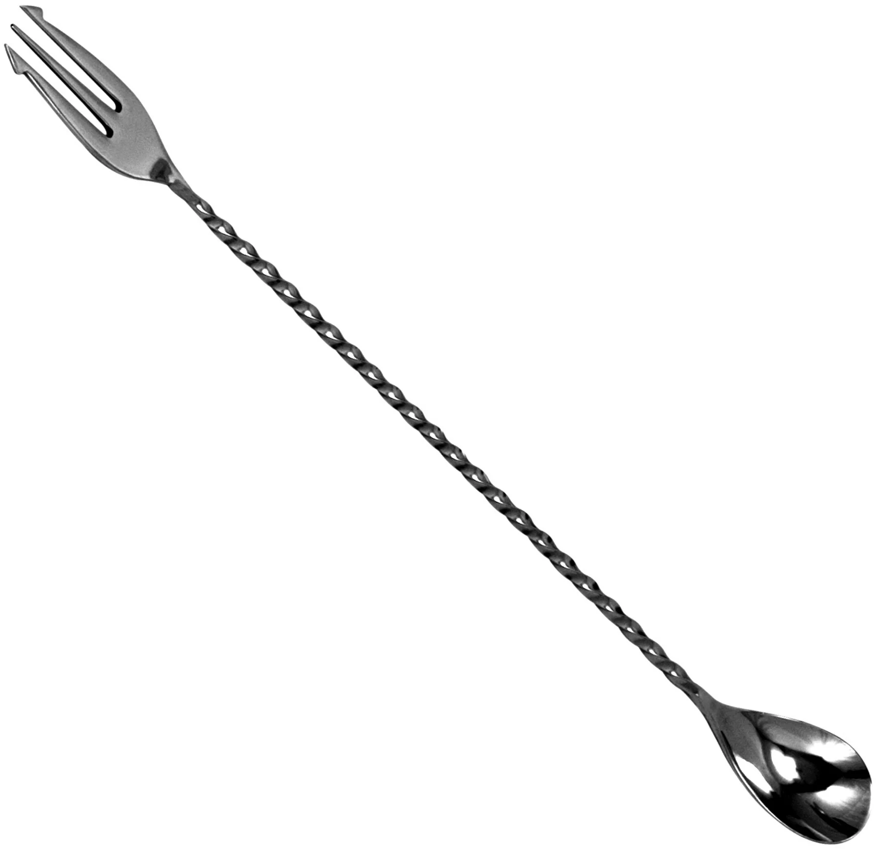 Łyżka barmańska z widelcem 30 cm czarna / BAR PROFESSIONAL