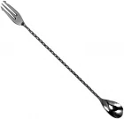 Łyżka barmańska z widelcem 30 cm czarna / BAR PROFESSIONAL