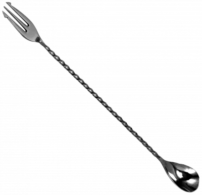 Łyżka barmańska z widelcem 30 cm czarna / BAR PROFESSIONAL