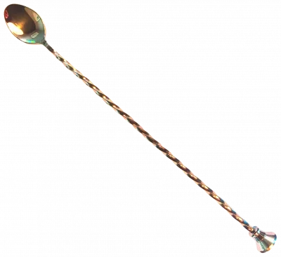 Łyżka barmańska z muddlerem 30 cm miedziana / BAR PROFESSIONAL