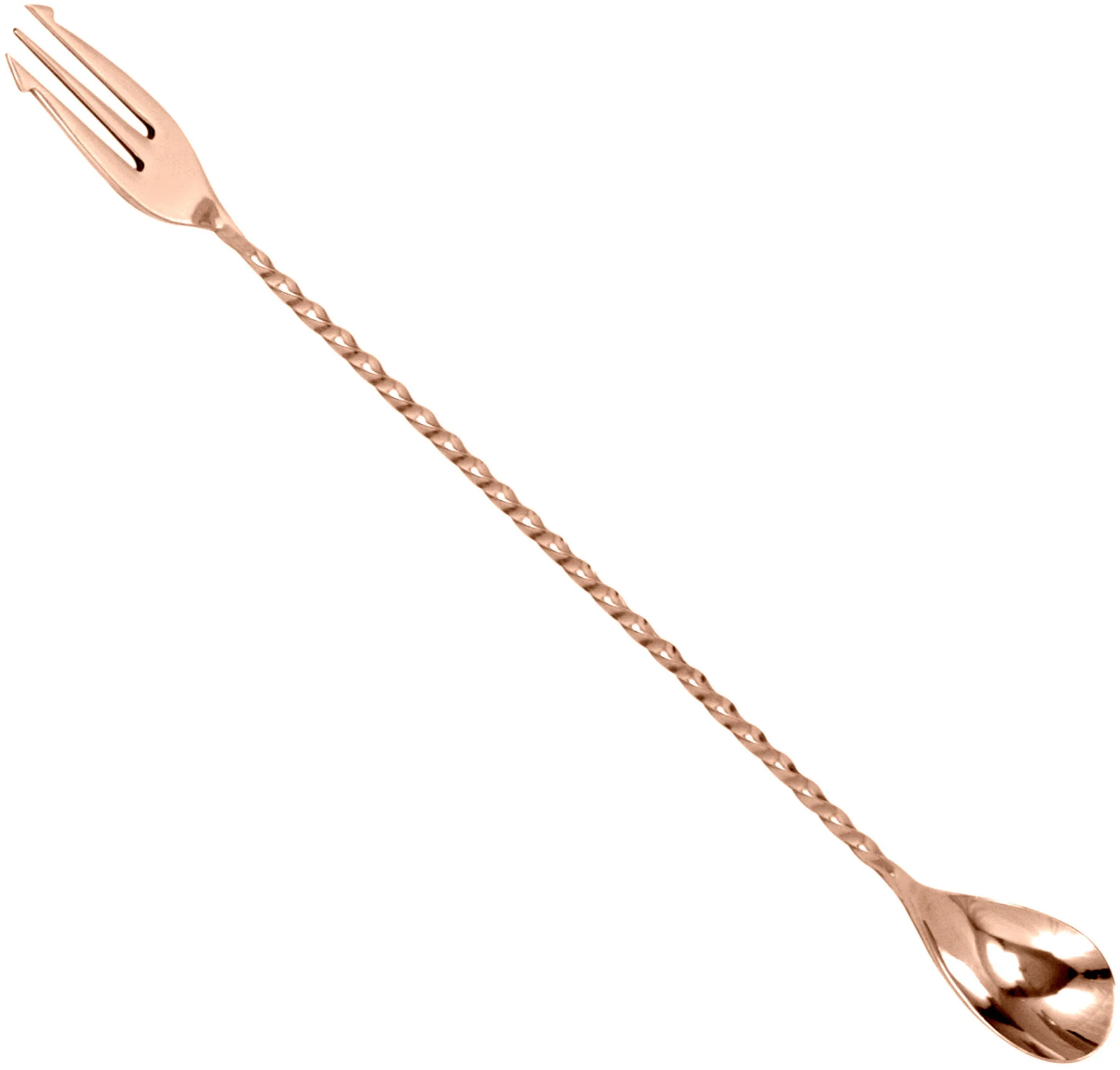 Łyżka barmańska z widelcem 40 cm miedziana  / BAR PROFESSIONAL