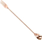 Łyżka barmańska z widelcem 40 cm miedziana / BAR PROFESSIONAL