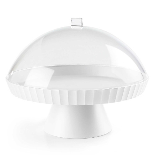 AGORA Patera do ciasta z pokrywą i łopatką krystaliczny biały / BLIM PLUS