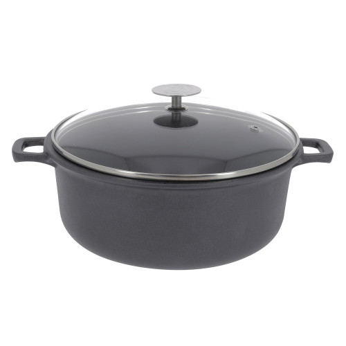 CHOC EXTREME Garnek niski ze szklaną pokrywą 24 cm / DE BUYER