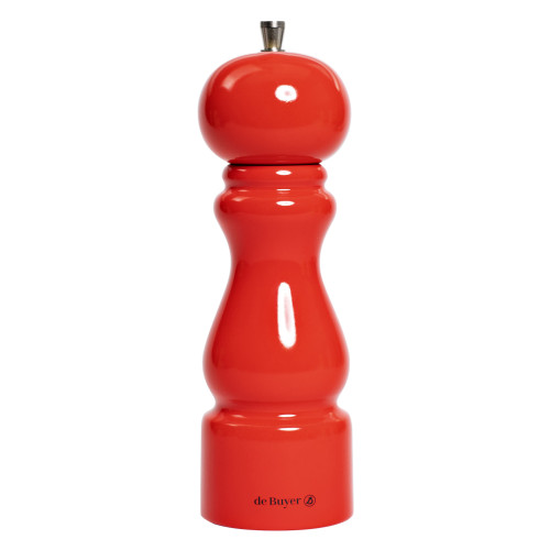 RUMBA Młynek do soli 20 cm czerwony lakierowany / DE BUYER