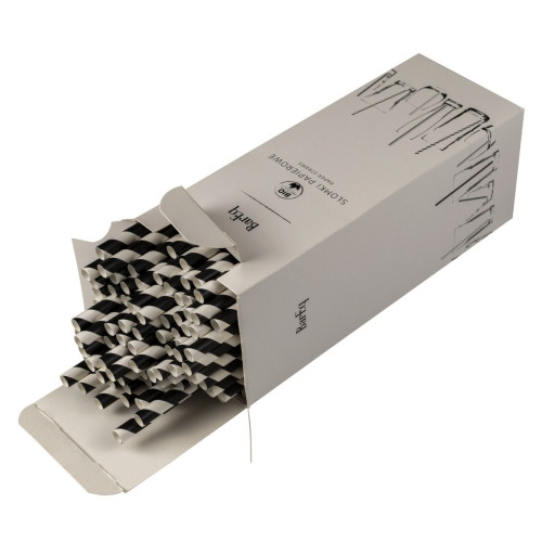 Rurki czarne paski 8x250 (op. 100 szt)