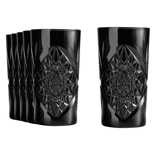 HOBSTAR Szklanka 475 ml BLACK (kpl. 6szt.) / ONIS