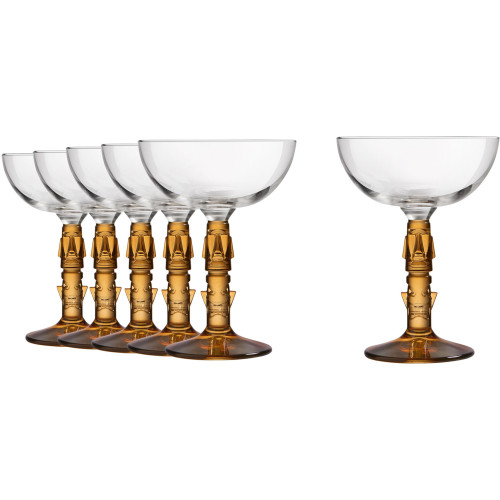 ONIS Kieliszek Coupe Amber Stem TIKI  250 ml, kpl. 6 szt.