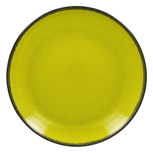 FIRE Talerz płaski, okrągły 24 cm zielony / RAK PORCELAIN