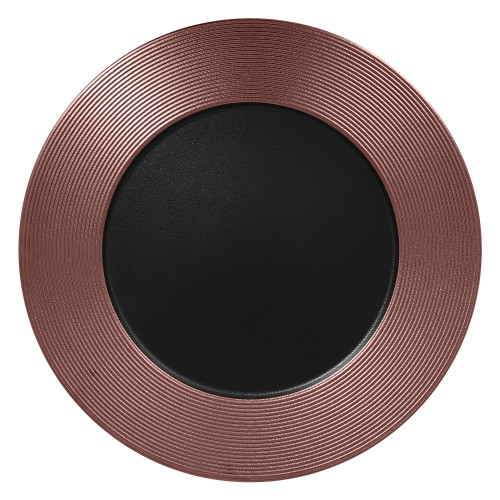 METALFUSION Talerz płaski tłoczony brązowy 33 cm / RAK PORCELAIN