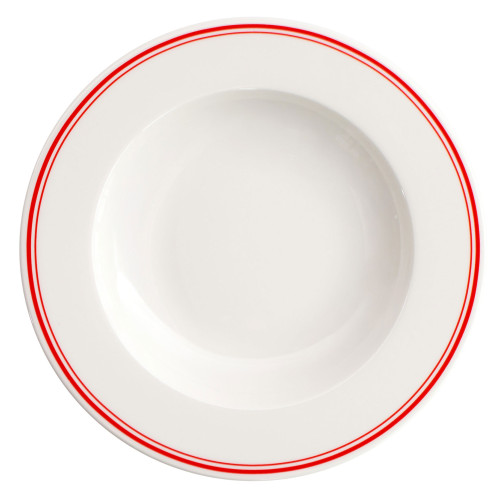 VERLO Talerz głęboki FORTE RIVO czerwone paski 26 cm
