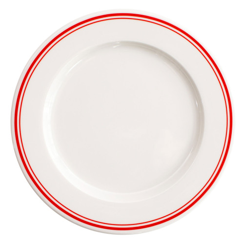 VERLO Talerz płaski FORTE RIVO czerwone paski 21 cm