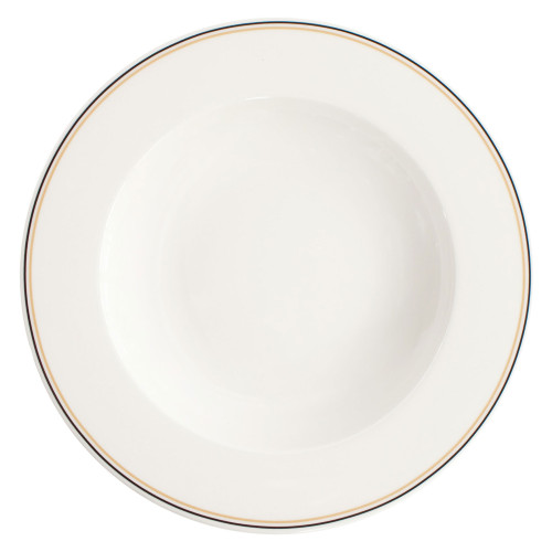 VERLO Talerz głęboki FORTE LINO czarno-beżowe paski 26 cm