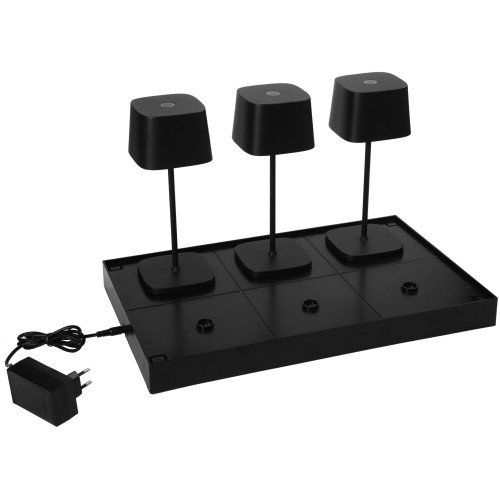 VERLO Baza ładująca do lamp 6 gniazd czarna