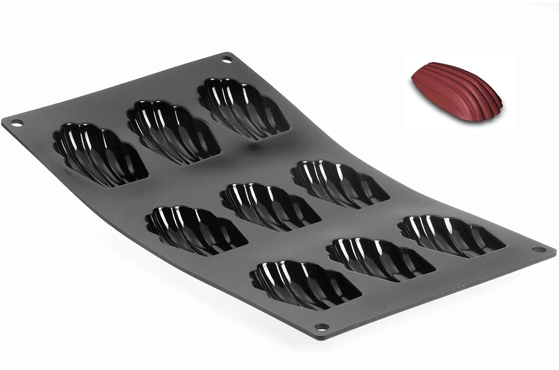 MOUL'FLEX Silikonowa mata do ciastek magdalenek / DE BUYER