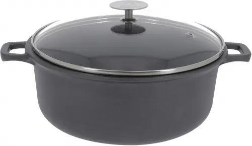 CHOC EXTREME Garnek niski ze szklaną pokrywą 28 cm / DE BUYER