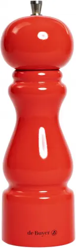 RUMBA Młynek do soli 20 cm czerwony lakierowany / DE BUYER