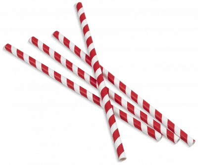 Rurki czerwone paski 8x250 (op. 100 szt)