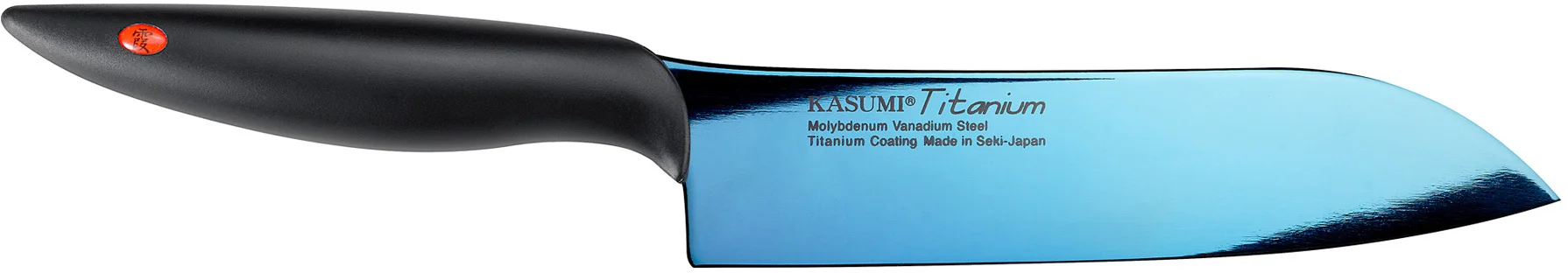 TITANIUM Nóż japoński Santoku 18 cm niebieski / KASUMI