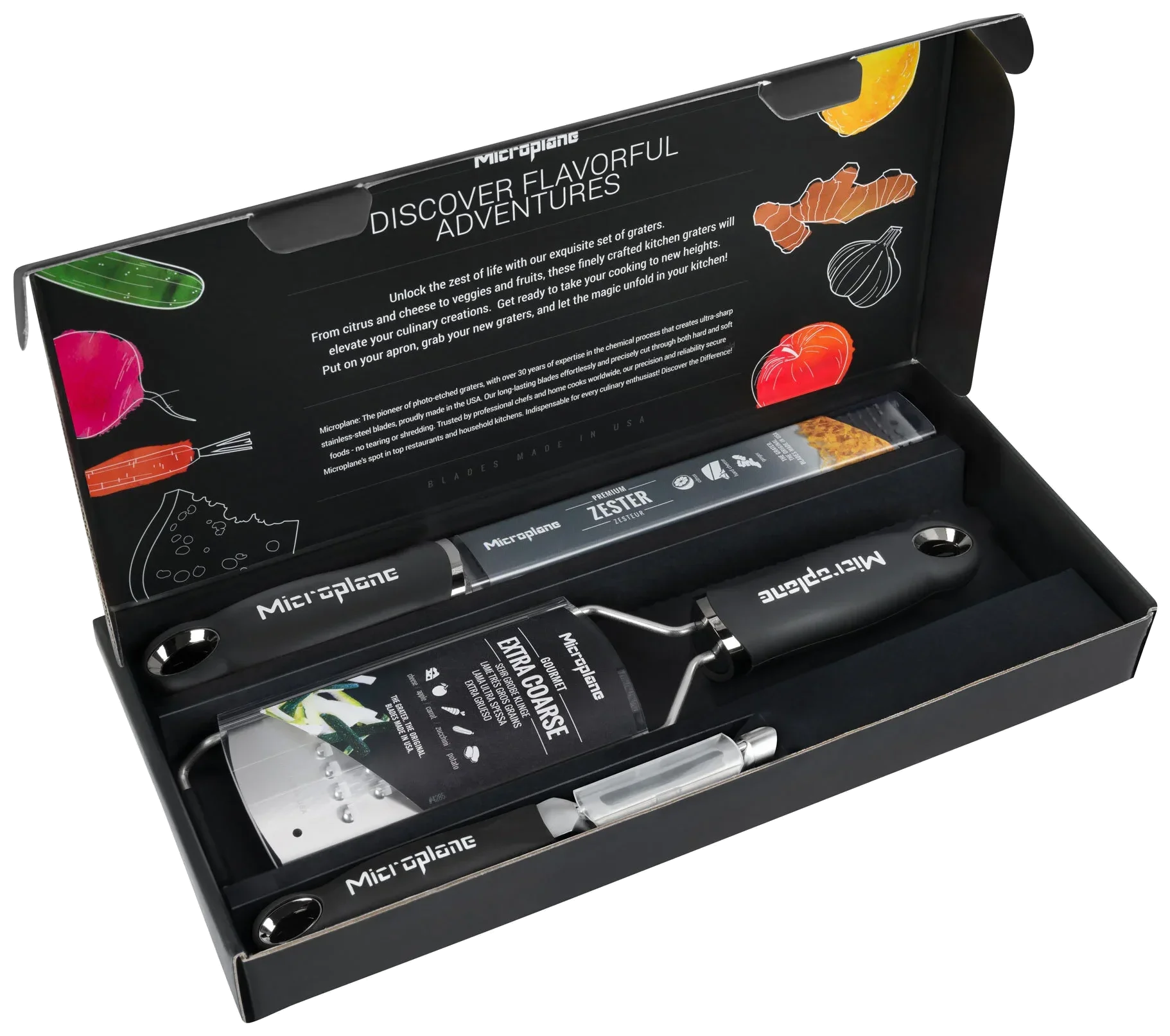 MICROPLANE Zestaw tarek z obieraczką GOURMET