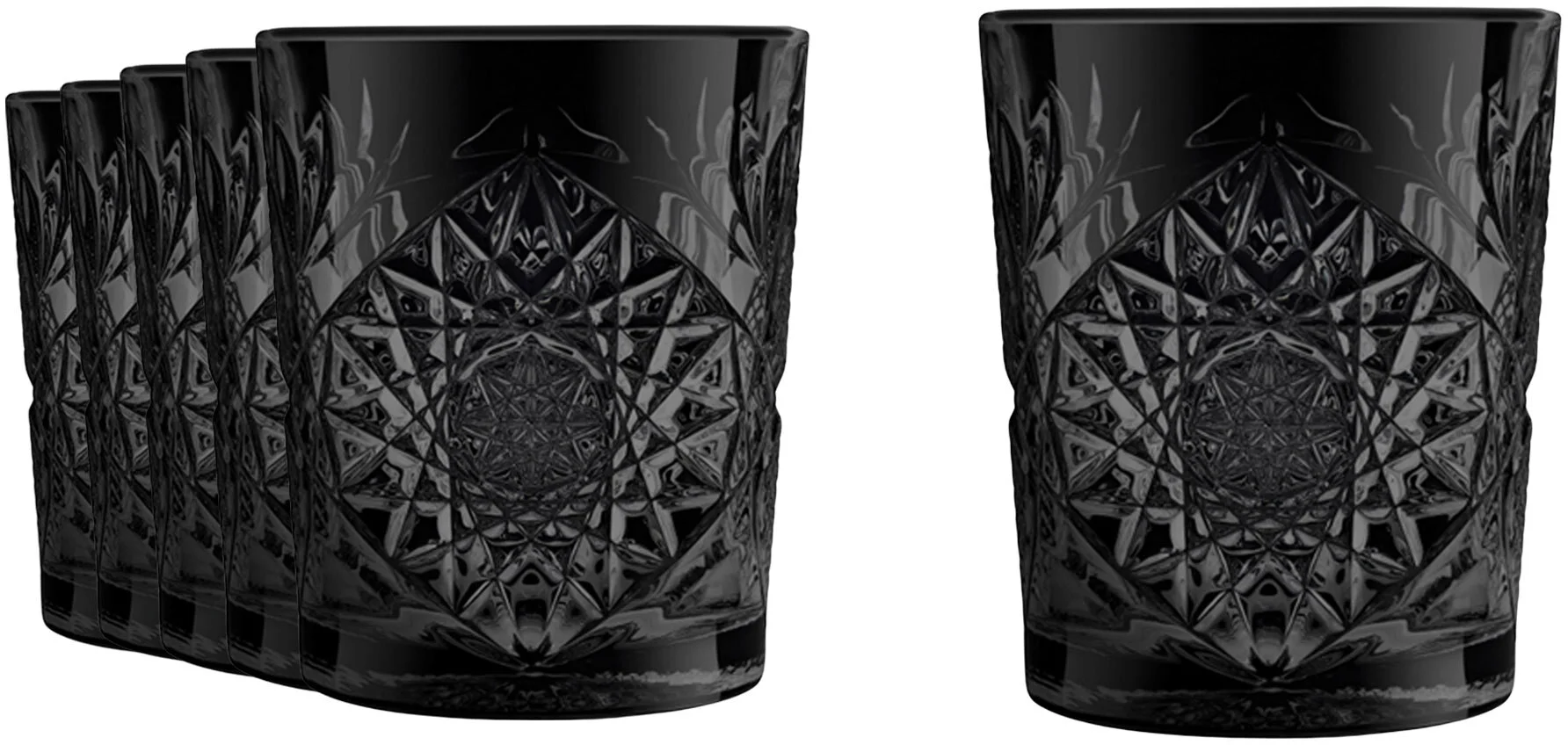 HOBSTAR Szklanka DOF 355 ml BLACK (kpl. 6szt.) / ONIS