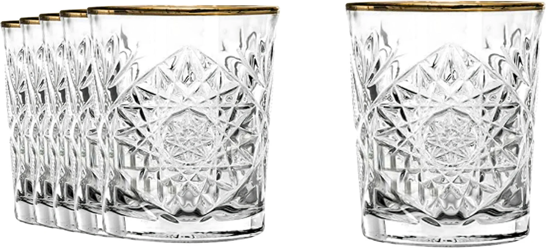 HOBSTAR GOLD RIM szklanka 355 ml (kpl. 6 szt.)