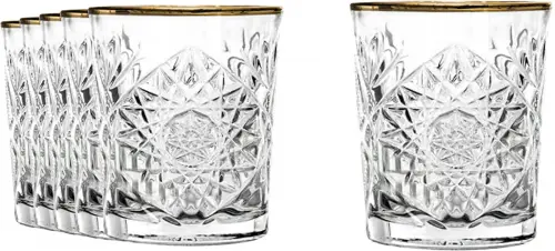 HOBSTAR GOLD RIM szklanka 355 ml (kpl. 6 szt.)
