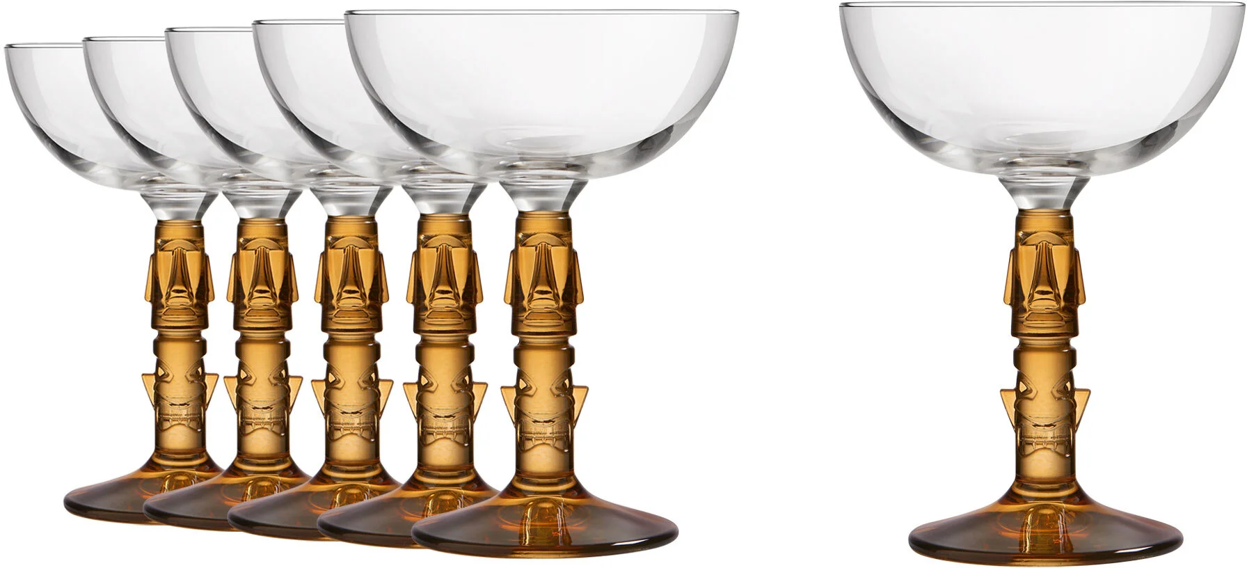 ONIS Kieliszek Coupe Amber Stem TIKI  250 ml, kpl. 6 szt.