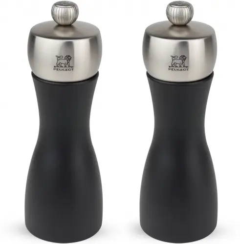 FIDJI Zestaw młynków do soli i pieprzu 15 cm czarny / PEUGEOT
