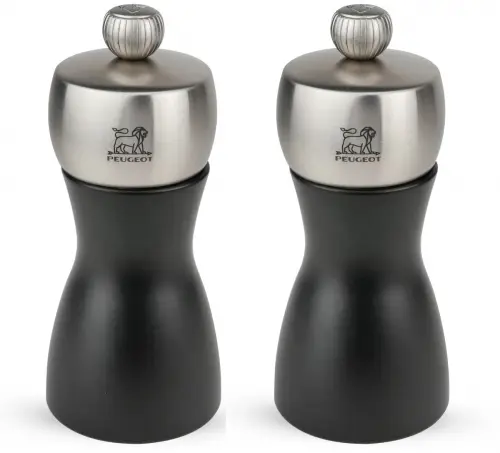 FIDJI Zestaw młynków do soli i pieprzu 12 cm czarny / PEUGEOT
