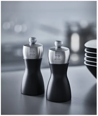FIDJI Zestaw młynków do soli i pieprzu 12 cm czarny / PEUGEOT