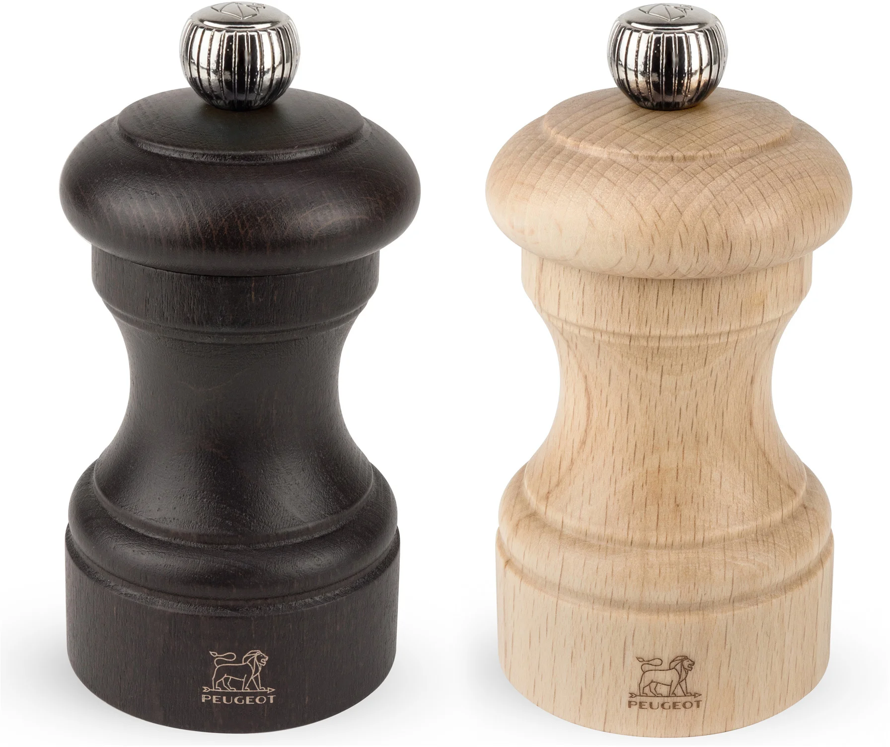 BISTRO Zestaw młynków do soli i pieprzu 10 cm naturalny i czarny / PEUGEOT