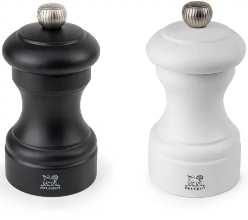 BISTRO Zestaw młynków do soli i pieprzu 10 cm biały i czarny / PEUGEOT
