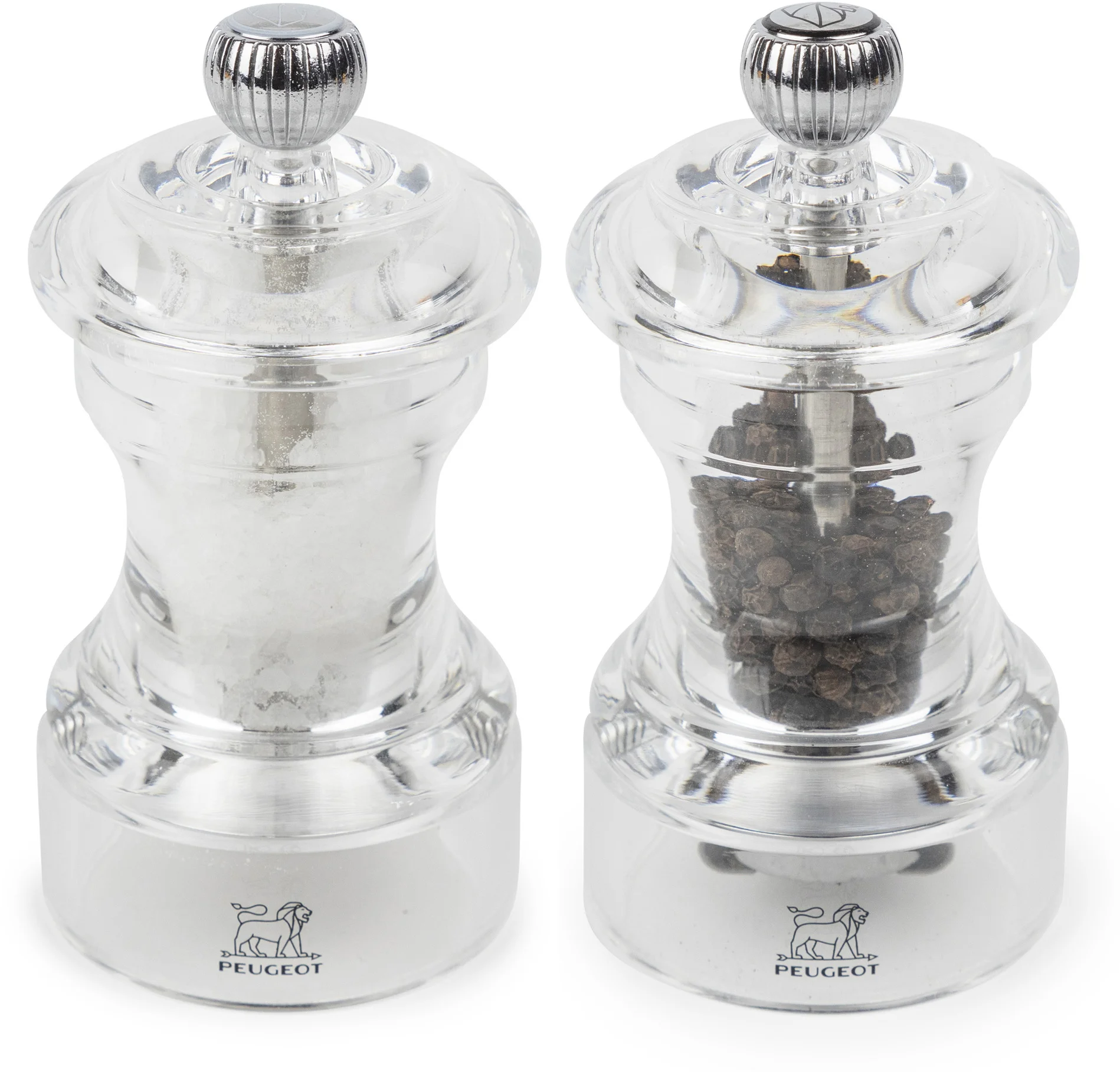 BISTRO Zestaw młynków do soli i pieprzu 10 cm akrylowy / PEUGEOT 