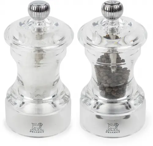 BISTRO Zestaw młynków do soli i pieprzu 10 cm akrylowy / PEUGEOT