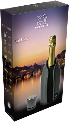 BUBBLES Zestaw zatyczka i cooler do wina / PEUGEOT
