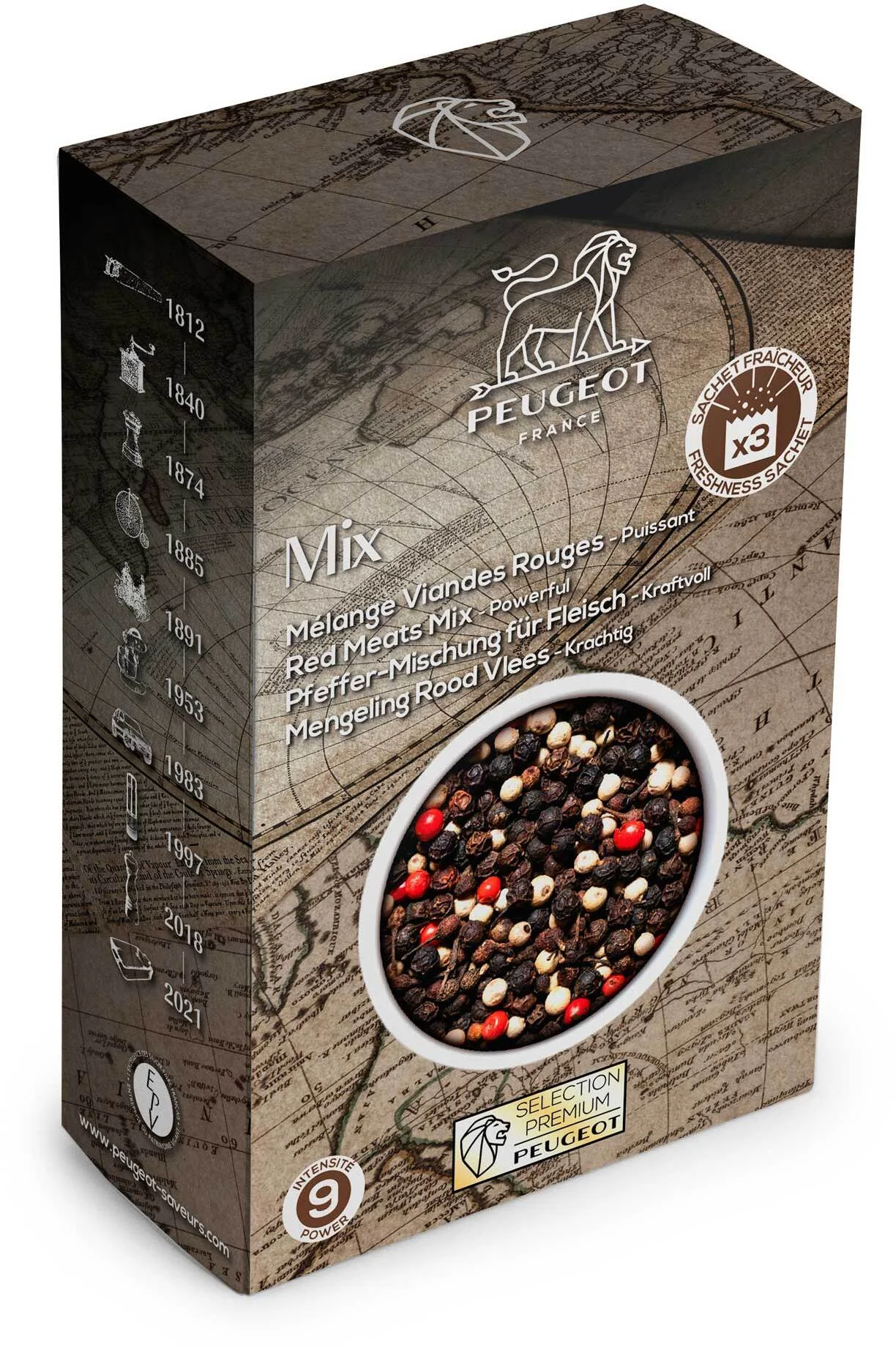 RED MEAT BLEND Mieszanka pieprzu 60 g / PEUGEOT