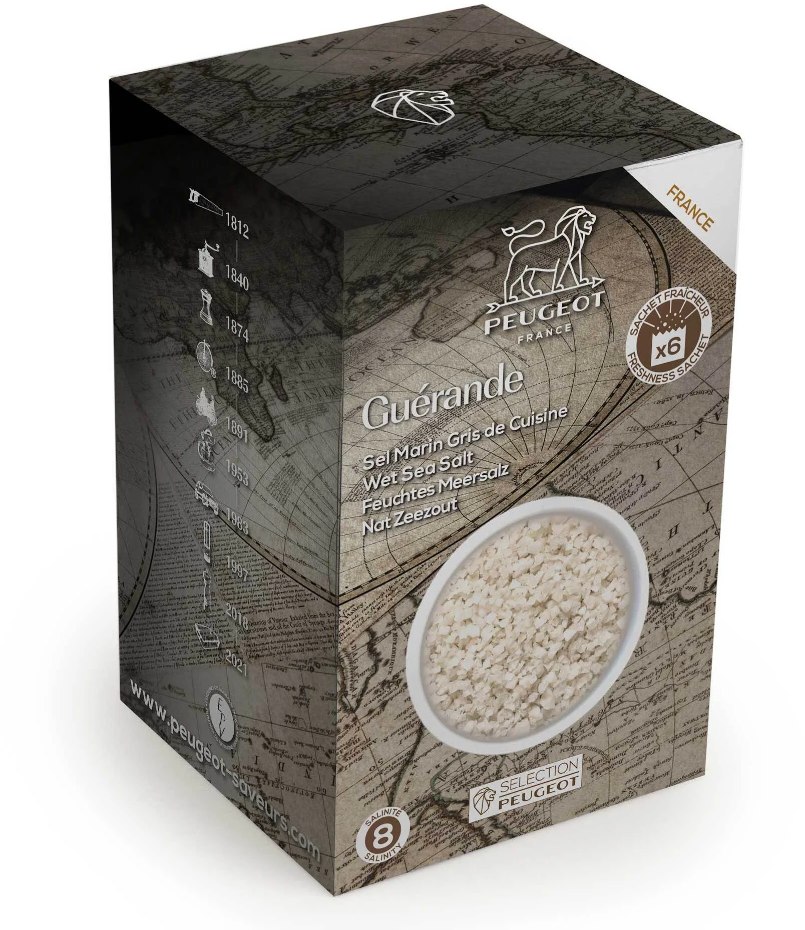 WET SEA SALT Mokra sól morska Francja 300 g / PEUGEOT