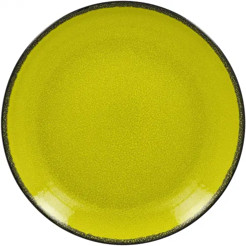 FIRE Talerz płaski, okrągły 24 cm zielony / RAK PORCELAIN