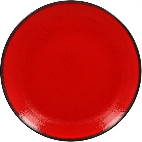 FIRE Talerz płaski, okrągły 24 cm czerwony / RAK PORCELAIN