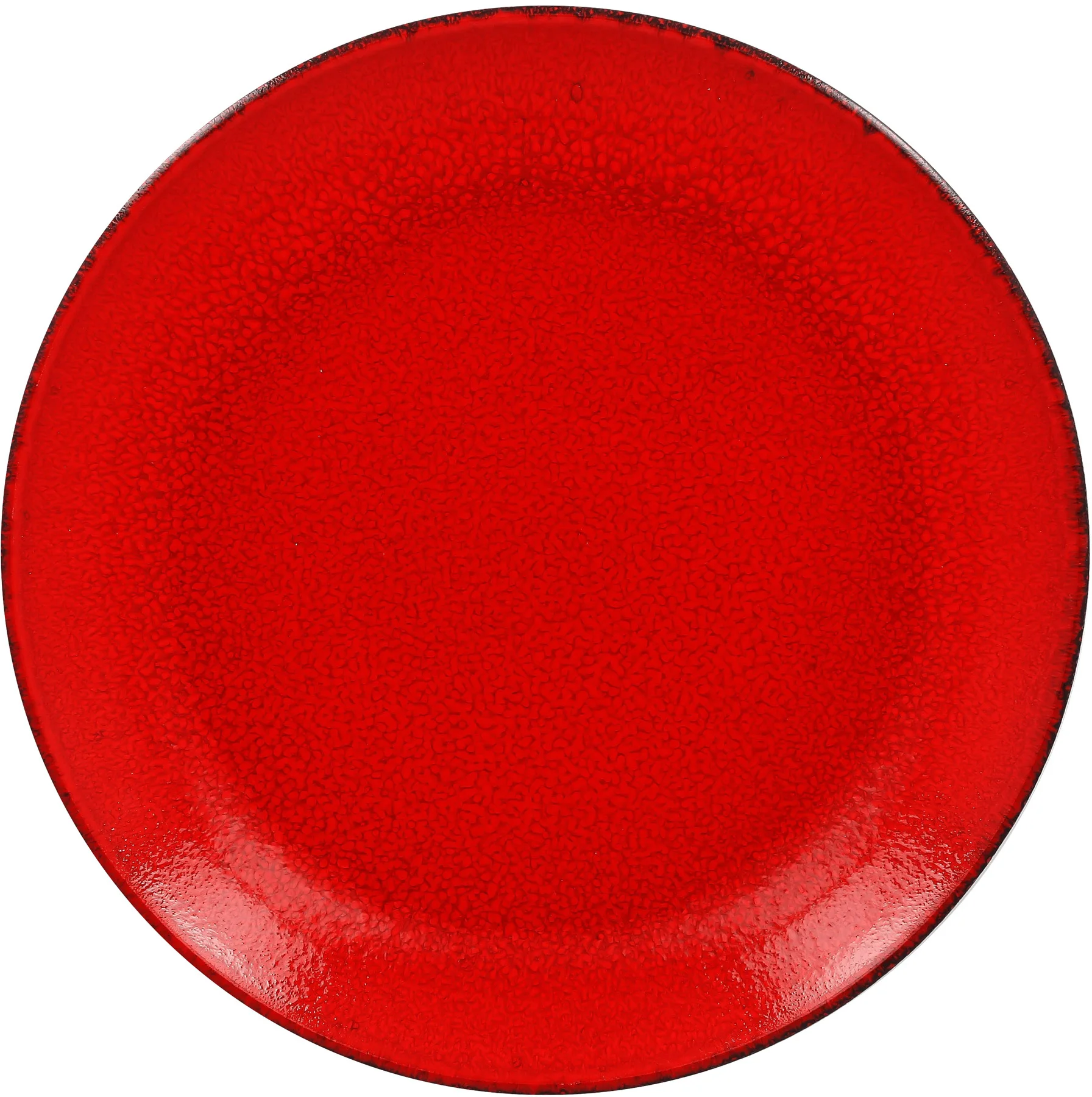 FIRE Talerz płaski, okrągły 27 cm czerwony III / RAK PORCELAIN