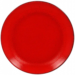 FIRE Talerz płaski, okrągły 27 cm czerwony III / RAK PORCELAIN