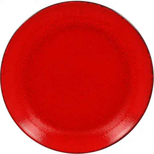 FIRE Talerz płaski, okrągły 27 cm czerwony III / RAK PORCELAIN