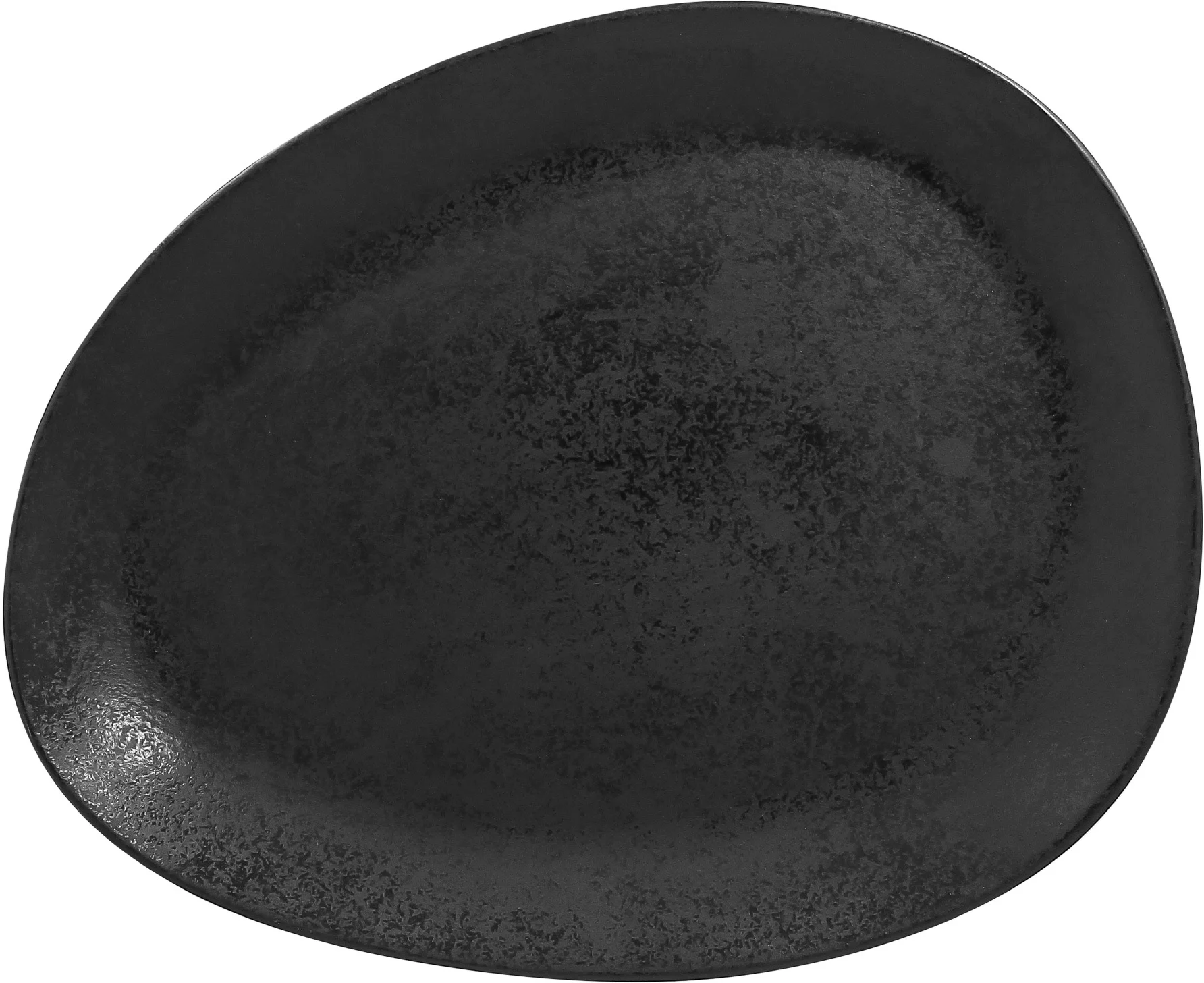 SUGGESTIONS Talerz płaski 27x21,5 cm, czarny Shaped / RAK PORCELAIN