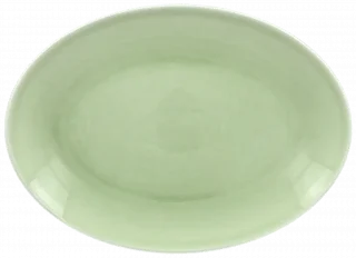 VINTAGE Talerz owalny zielony 26 x 19 cm / RAK PORCELAIN