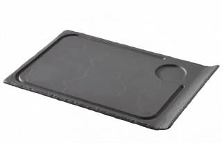 BASALT Talerz z wycięciem na kubek 33 x 22 cm czarny / REVOL