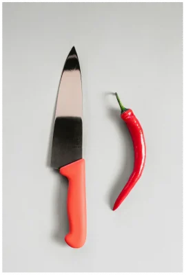 TOMGAST Nóż szefa kuchni czerwony dł. 20 cm
