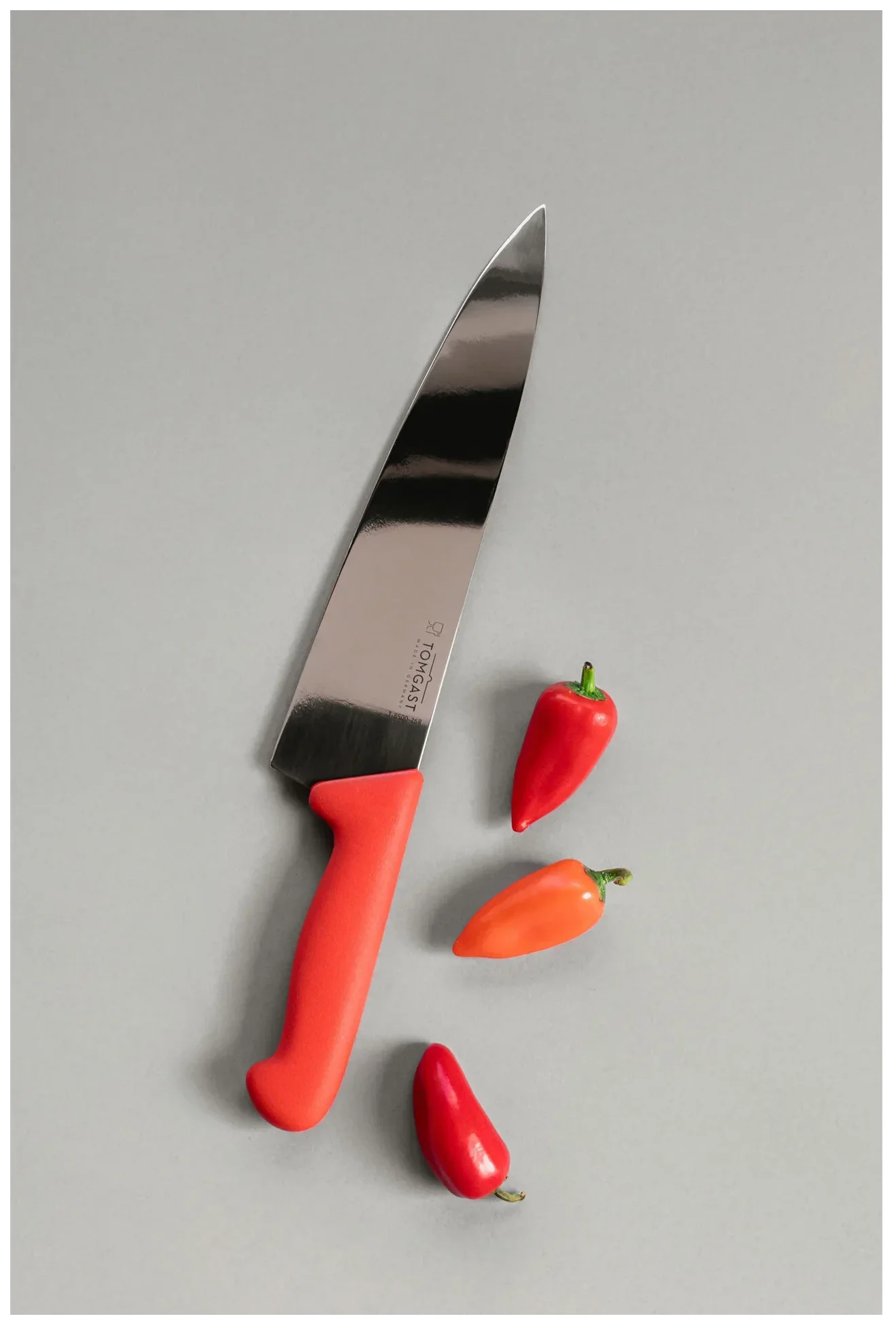 TOMGAST Nóż szefa kuchni czerwony dł. 26 cm